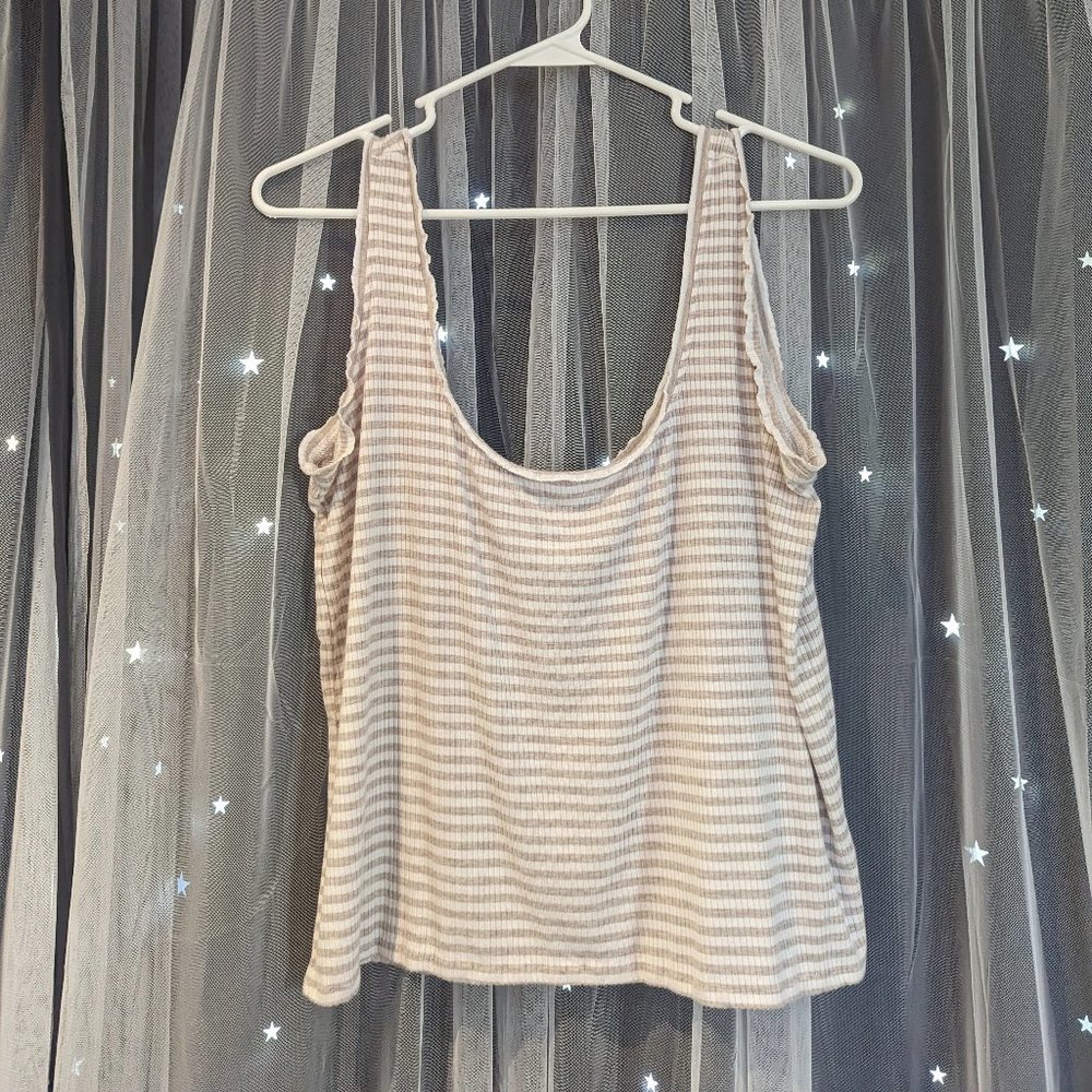 BB Dakota by Steve Madden Womens Striped Ribbed Tank Top Plus Size 1X